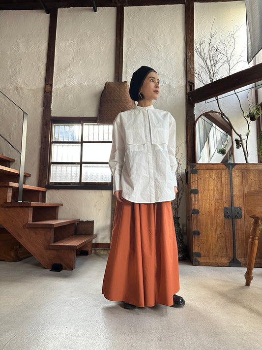 【新色】オレンジブラウン コットンボリュームスカート