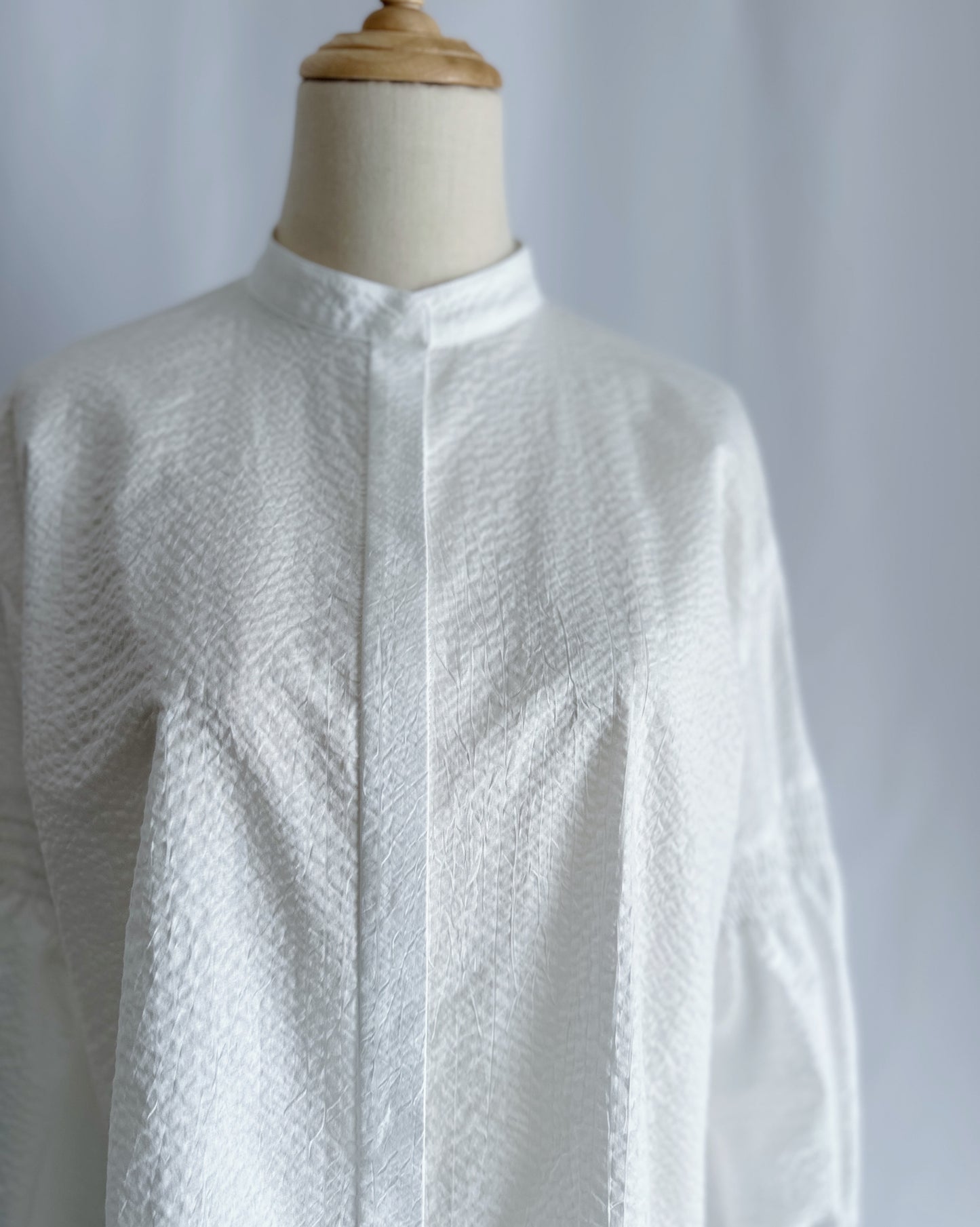 【先行予約品】ギャザースリーブコットンブラウス