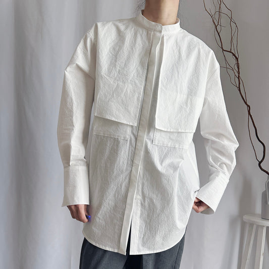 コットンヨークシャツ｜ホワイト・セージブルー