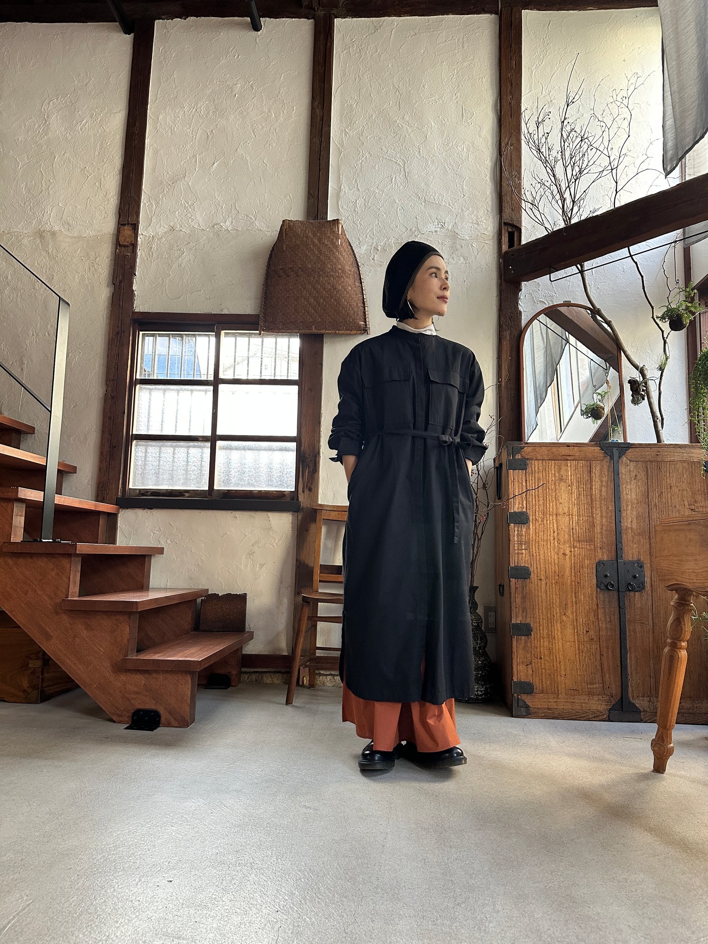 【新色】オレンジブラウン　コットンボリュームスカート