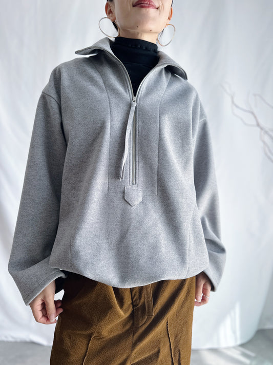 ウールタッチハーフジッププルオーバー