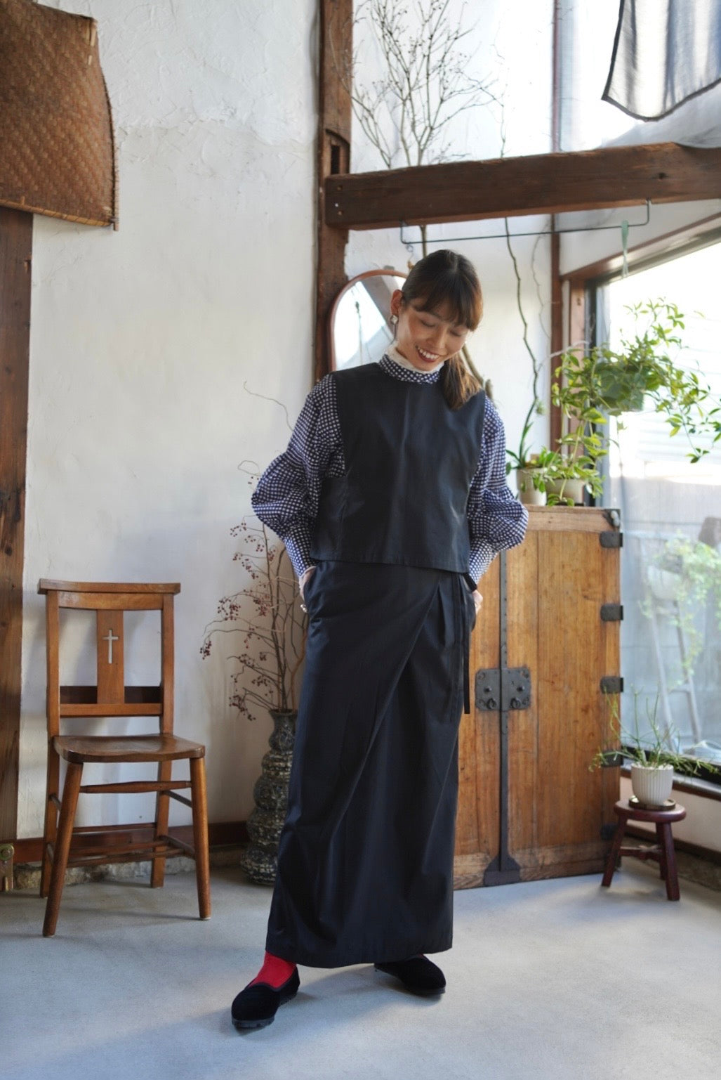 《サイズ調整可》ミッドナイトラップスカート