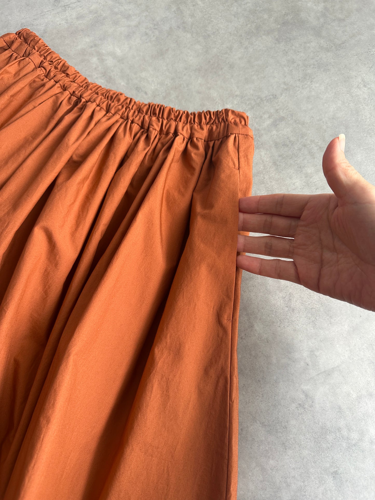 【新色】オレンジブラウン　コットンボリュームスカート
