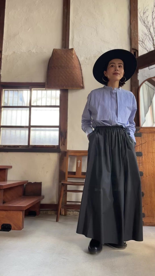 コットンボリュームスカート 定番カラー(ブラック・ホワイト・ベージュ)